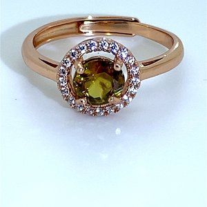 Sphene 1.20ct Rose Gold Finish Solid Silver Ring